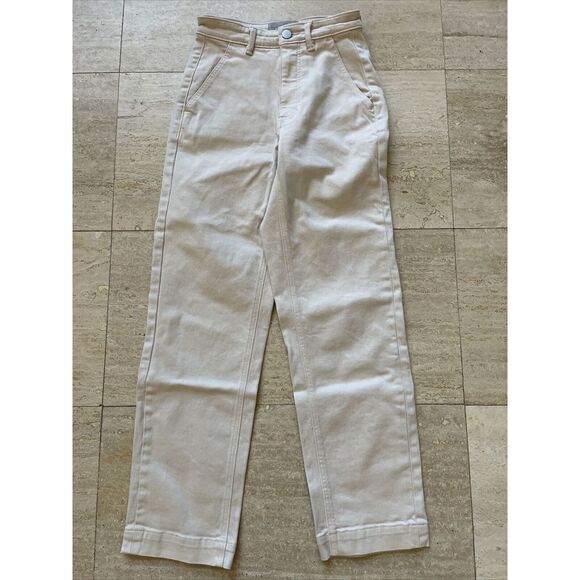 Everlane Denim - Women EVERLANE Cheeky Jean Beige Cream Denim Size 00‎ High Rise Jeans Mint Cond
